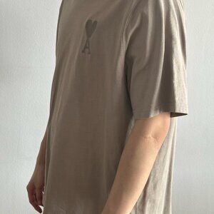 Ami Paris Ami de Coeur Taupe T-Shirt – XL, Unisex Fit